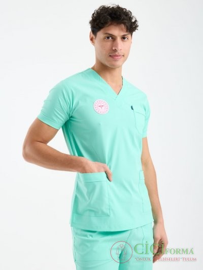 Erkek Mint Yeşil Renk Hastane Forması